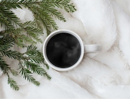 Hot black coffee